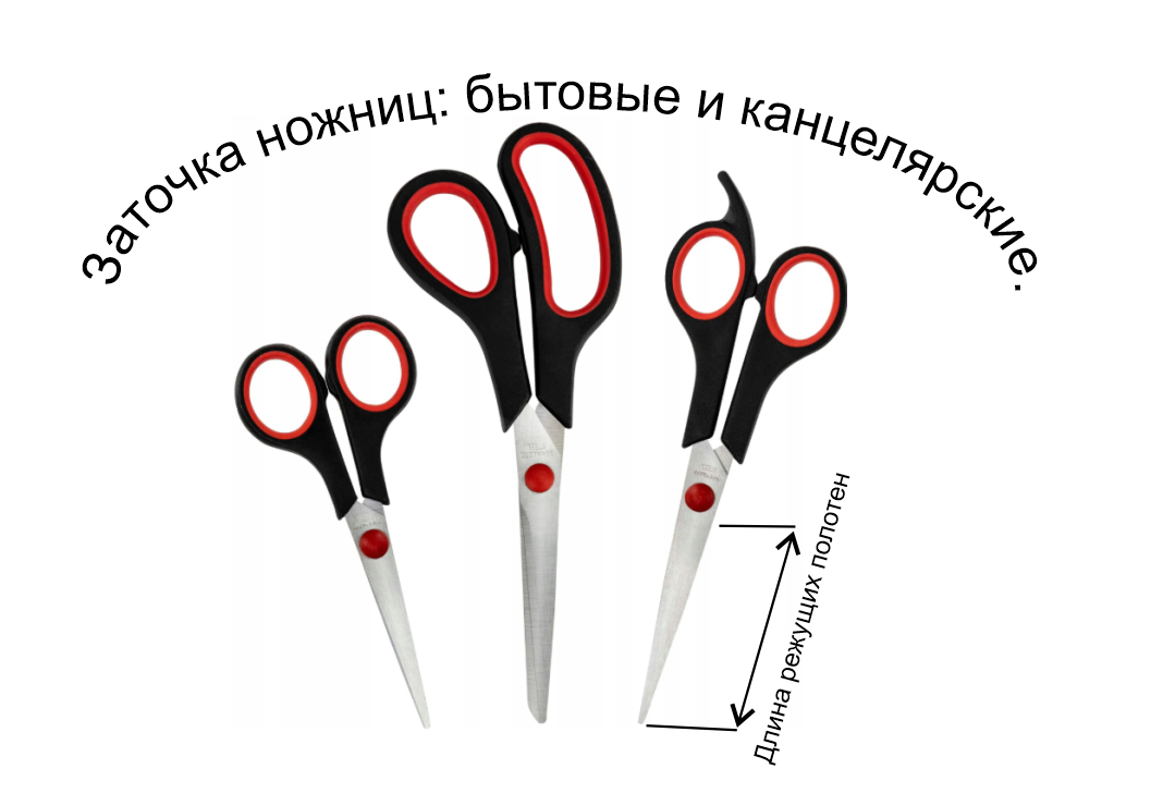 заточка Ножниц бытовых ( цена за 1 см длины двух режущих полотен )